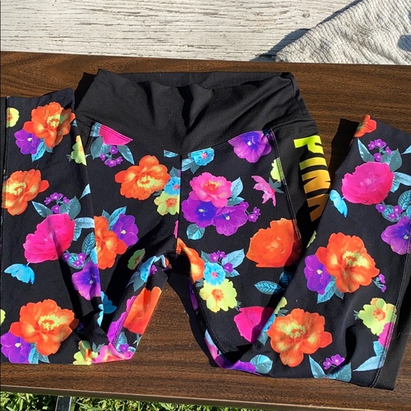 PINK Victoria's Secret Pants - PINK Floral Capri Leggings